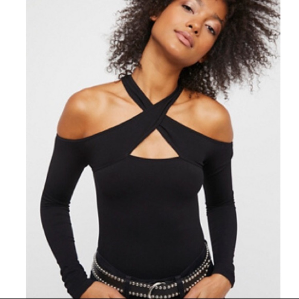 Free People Seamless Wrap Neck Top XS/S